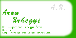 aron urhegyi business card